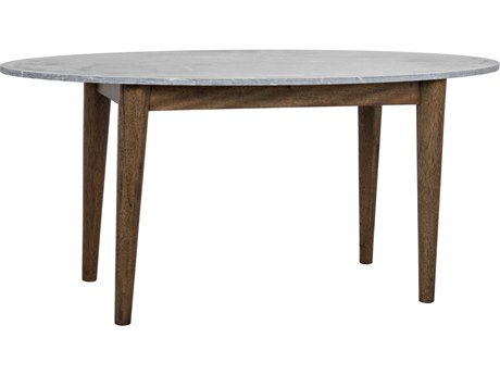 Noir Oval Stone Dark Walnut Dining Table