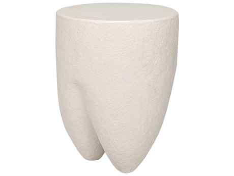 Noir Round White End Table