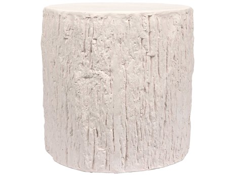 Noir Round White End Table