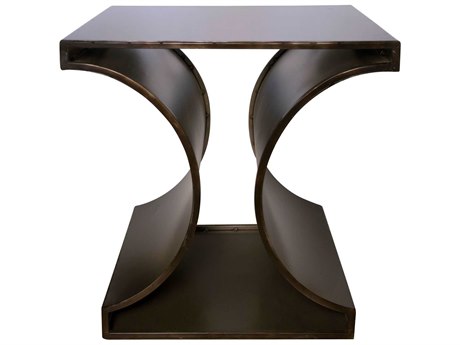 Noir Square Black Metal End Table