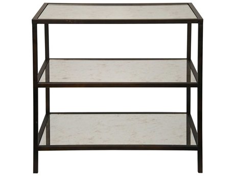 Noir Rectangular Glass Washed Walnut End Table