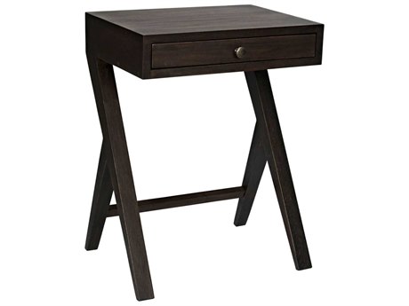 Noir Rectangular Wood Ebony Walnut End Table