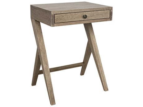 Noir Rectangular Wood Washed Walnut End Table