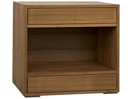 Noir Rectangular Wood Gold Teak End Table
