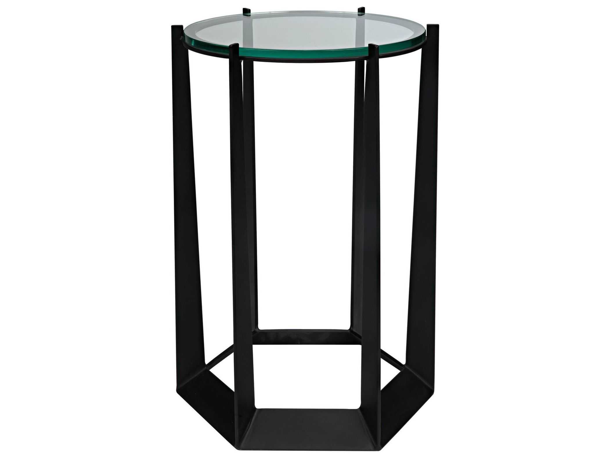 Noir Furniture Black Metal 16'' Wide Round End Table NOIGTAB925MTB