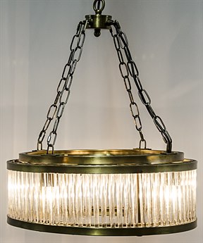 Noir Petronas 4-Light Antique Brass Glass Chandelier