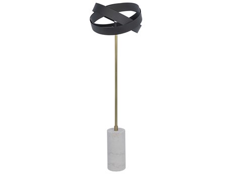 Noir Matte Black Brass Floor Lamp