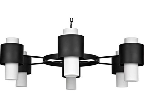 Noir 12-Light Matte Black Cylinder Chandelier