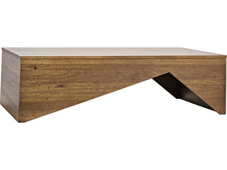 Noir Living Room Accents Rectangular Wood Dark Walnut Coffee Table