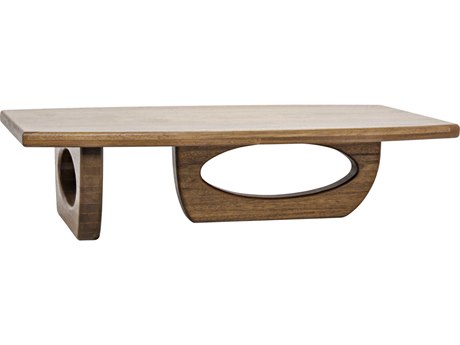 Noir Living Room Accents Rectangular Wood Dark Walnut Coffee Table