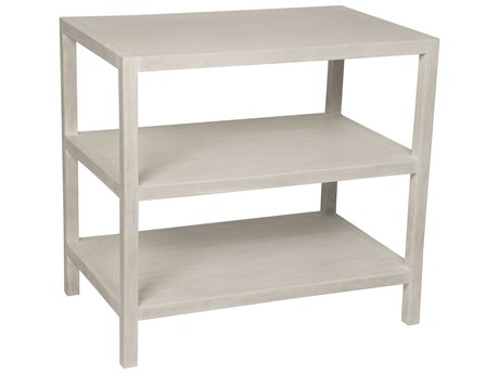 Noir Living Room Accents Rectangular Wood White Wash End Table