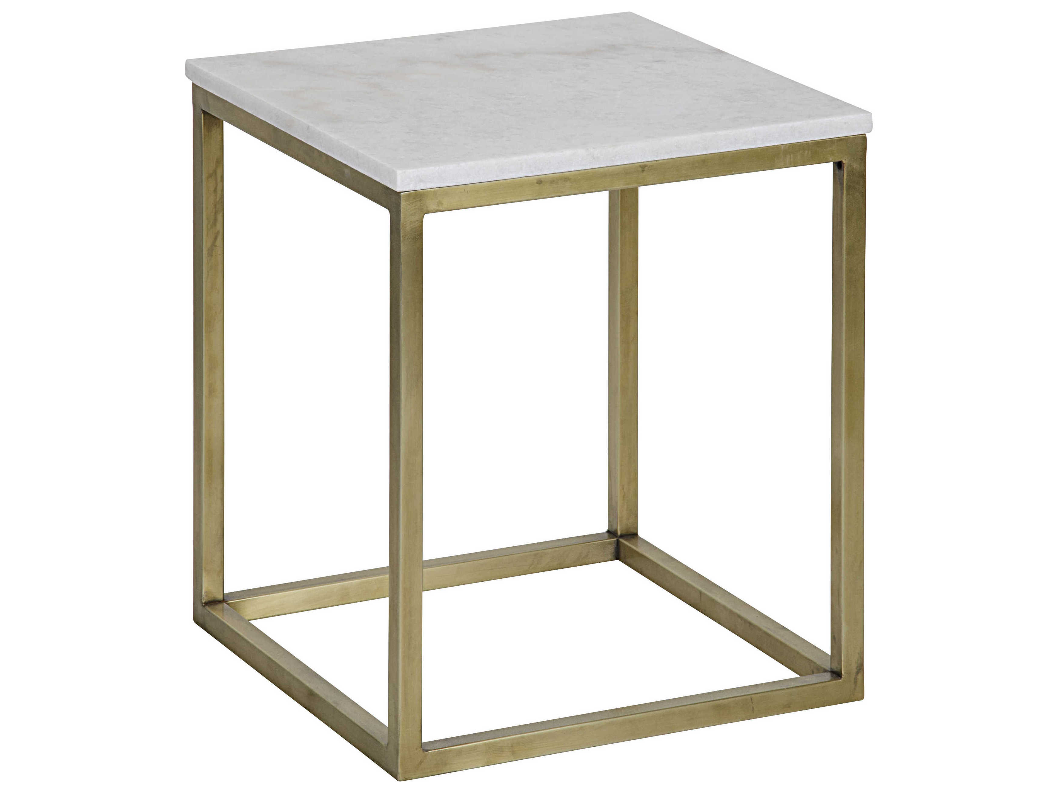 Noir Furniture Manning Antique Brass 16 5 Square Small Side Table