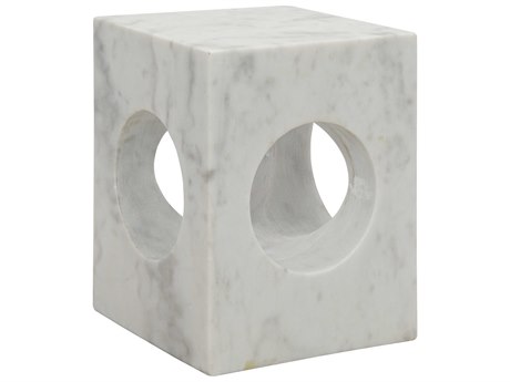 Noir Living Room Accents Square Marble Lightly Sealed End Table