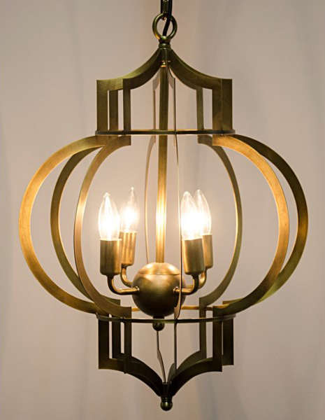 Noir Furniture Antique Brass 16'' Wide Mini Chandelier ...