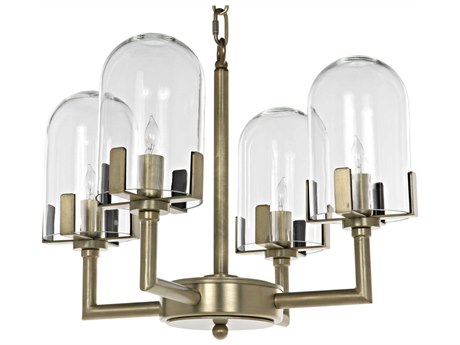 Noir Bistro 4-Light Antique Brass Chandelier