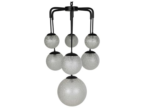 Noir 7-Light Matte Black Globe Chandelier