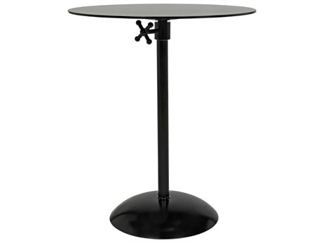 Noir Round Black Metal End Table