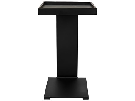 Noir Square Black Metal End Table