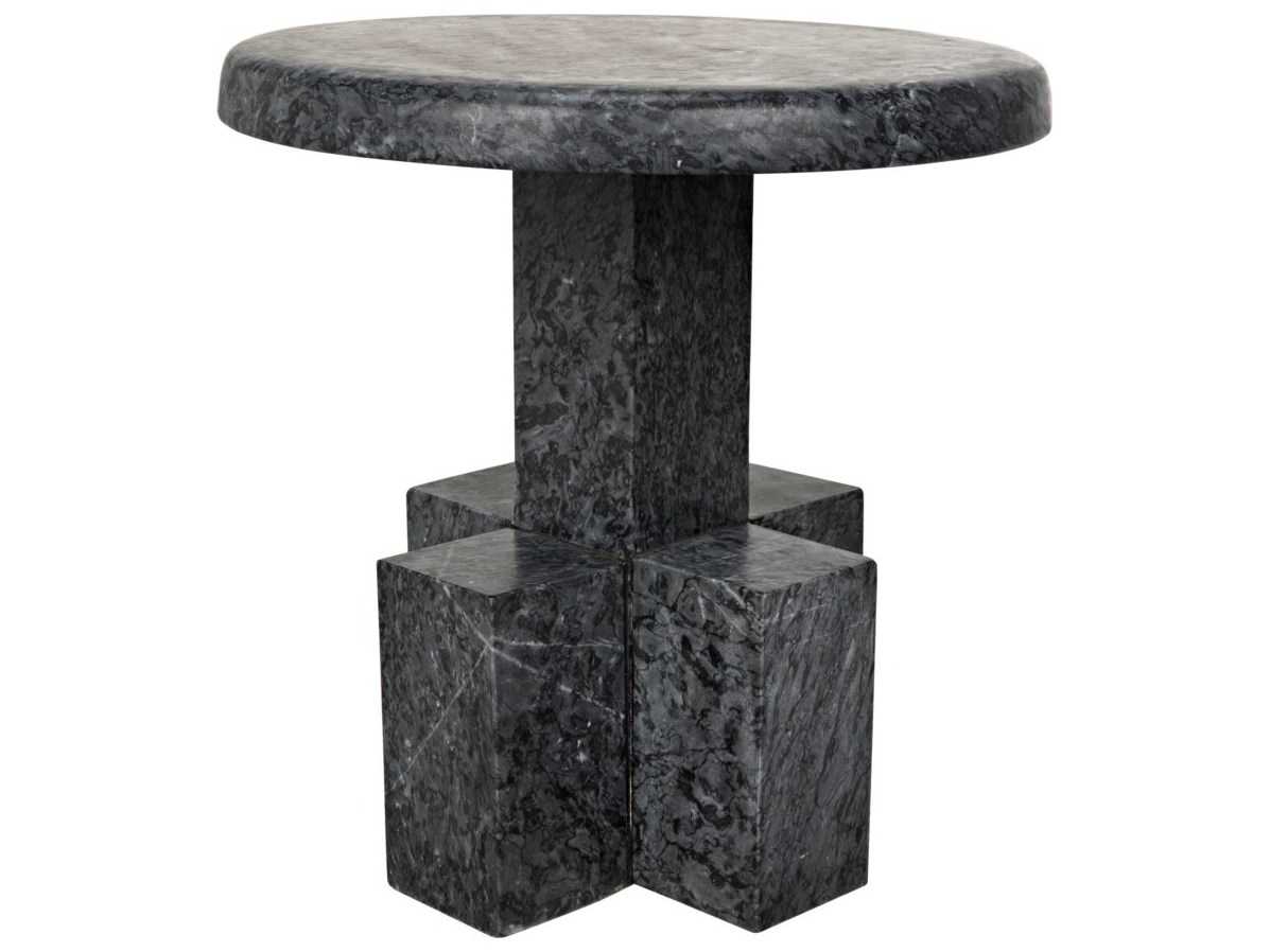 Noir Furniture Black 24'' Wide Round Pedestal Table | NOIYT02194BL