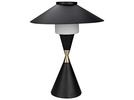 Noir Black And Brass Detail Table Lamp