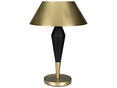 Noir Brass And Black Detail Table Lamp