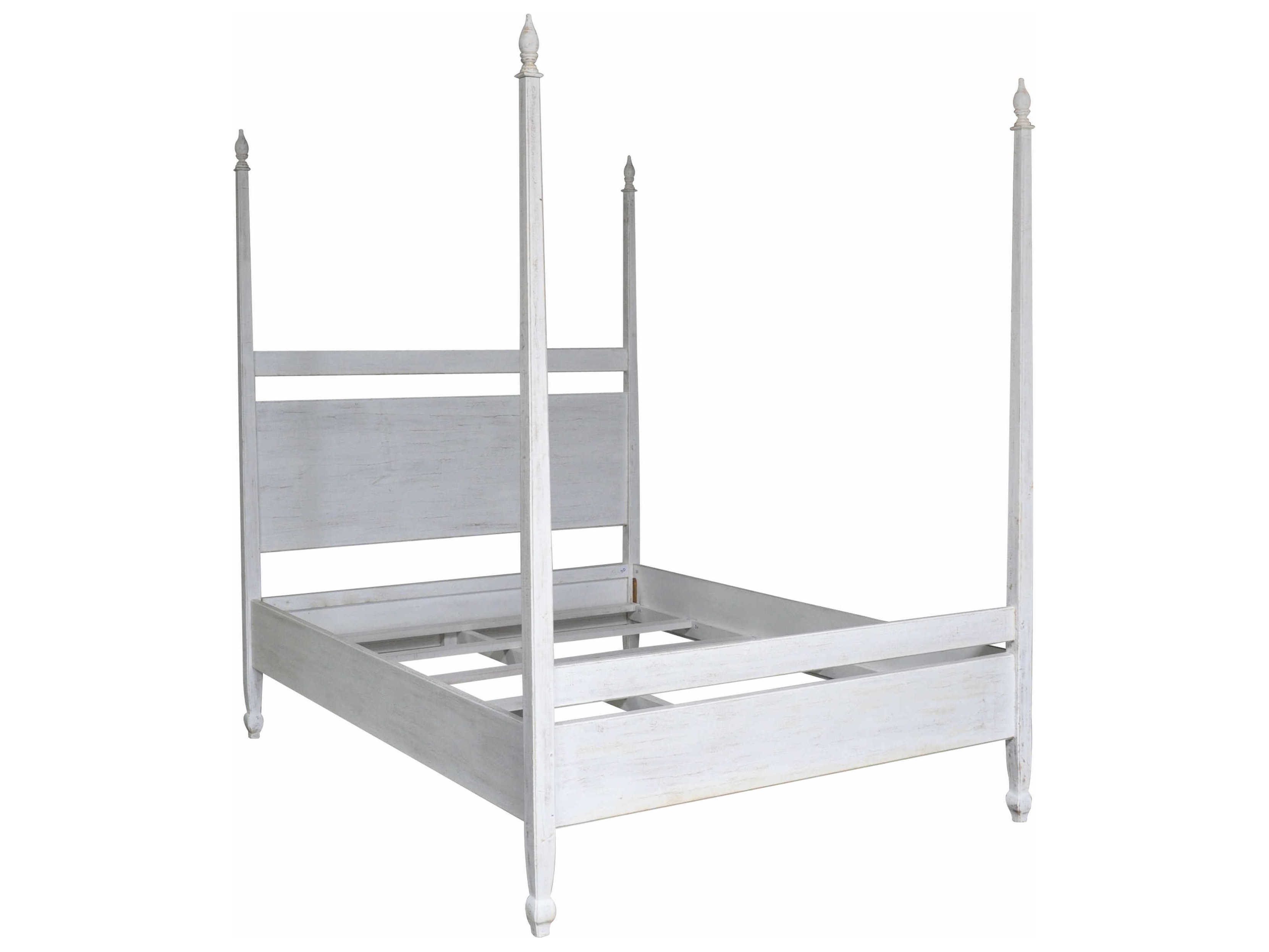 Noir Furniture Venice White Wash California King Poster Bed