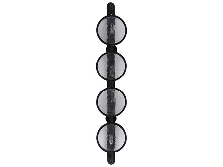 Noir 4-Light Black Metal Glass Wall Sconce