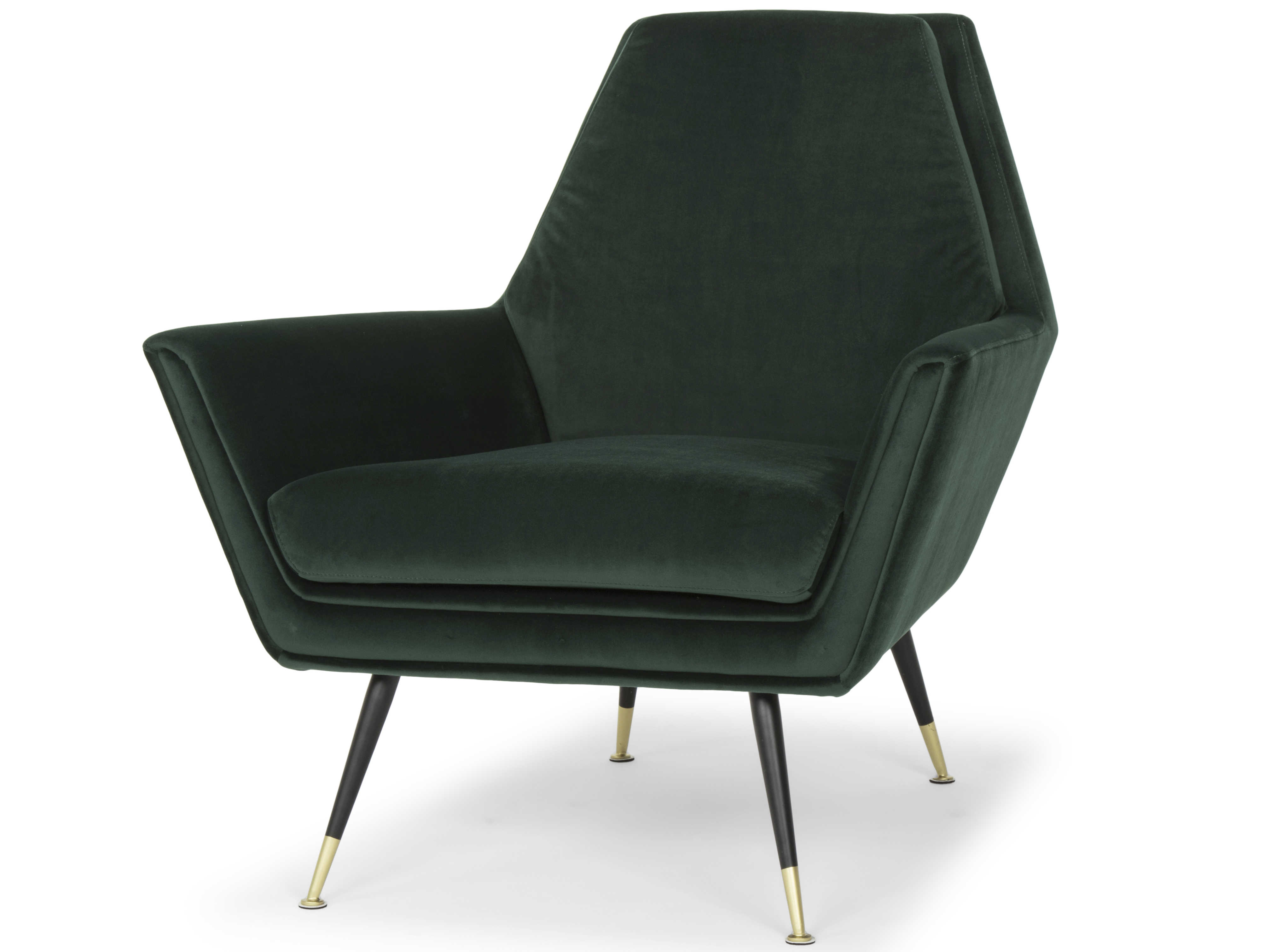 Nuevo Vanessa Matte Emerald Green Black Accent Chair Nuehgsc321