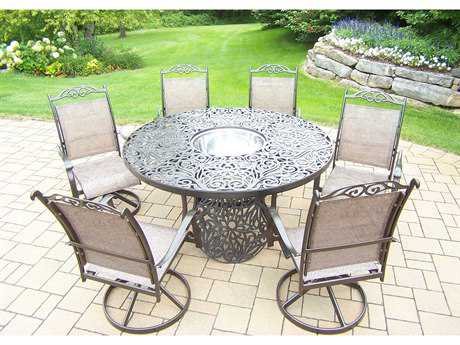 Castelle Madrid Sling Cast Aluminum Dining Set | MADRIDSLINGDINSET