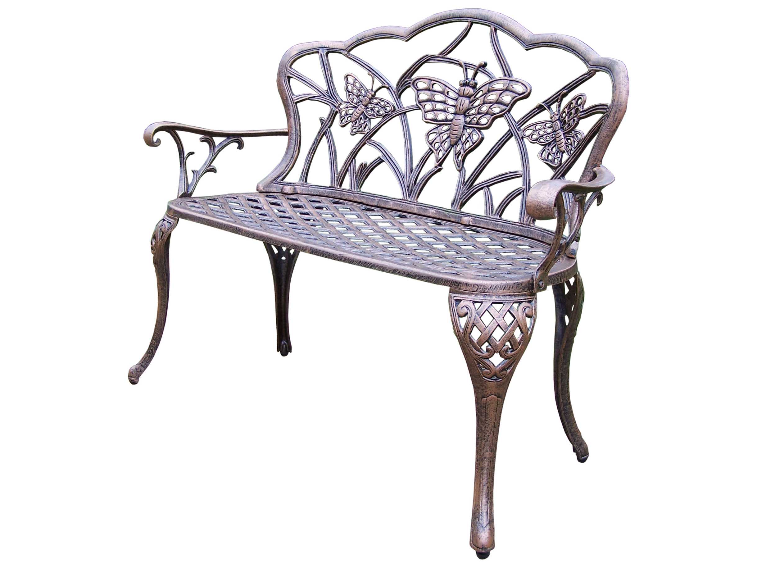 Oakland Living Butterfly Cast Aluminum Loveseat Bench | OL3603AB