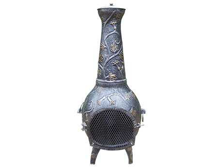 Oakland Living Chimenea Fire Pits Leaf Cast Metal 53 Inch Tall