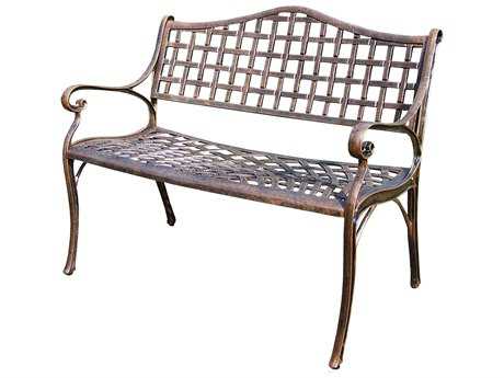 Oakland Living English Rose Cast Aluminum Bench In Antique Bronze