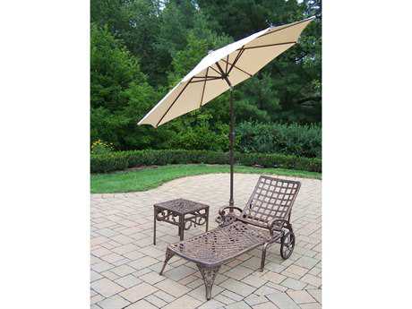 Castelle Madrid Cushion Cast Aluminum Fire Pit Lounge Set | PFMADRIDLNGSET