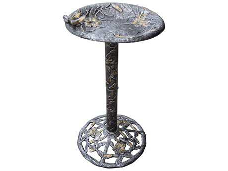 Oakland Living Hummingbird Cast Aluminum Bird Bath in Antique Pewter