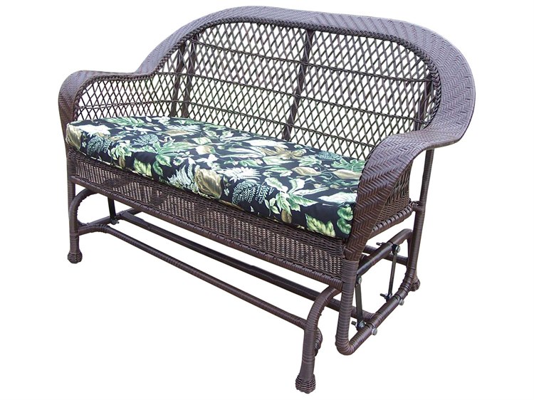 Oakland Living Coventry Resin Wicker Glider With Cushion In Coffee Ol200910cf
