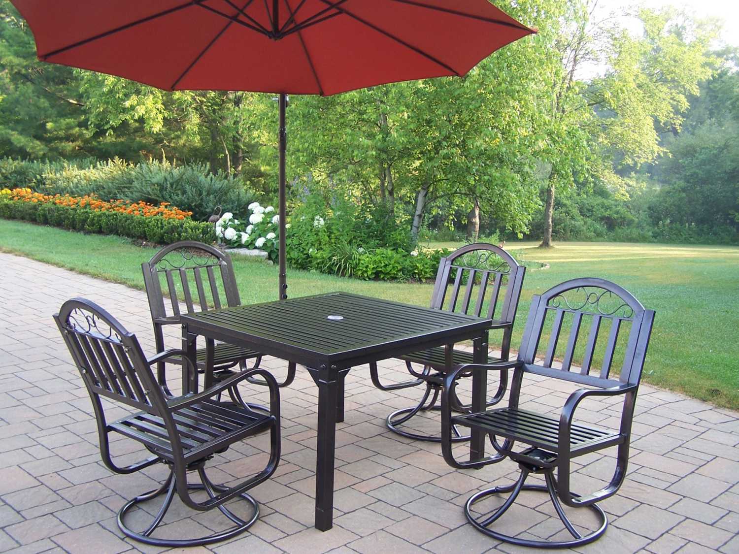 Oakland Living Rochester Wrought Iron 6 Pc. Dining Set ...