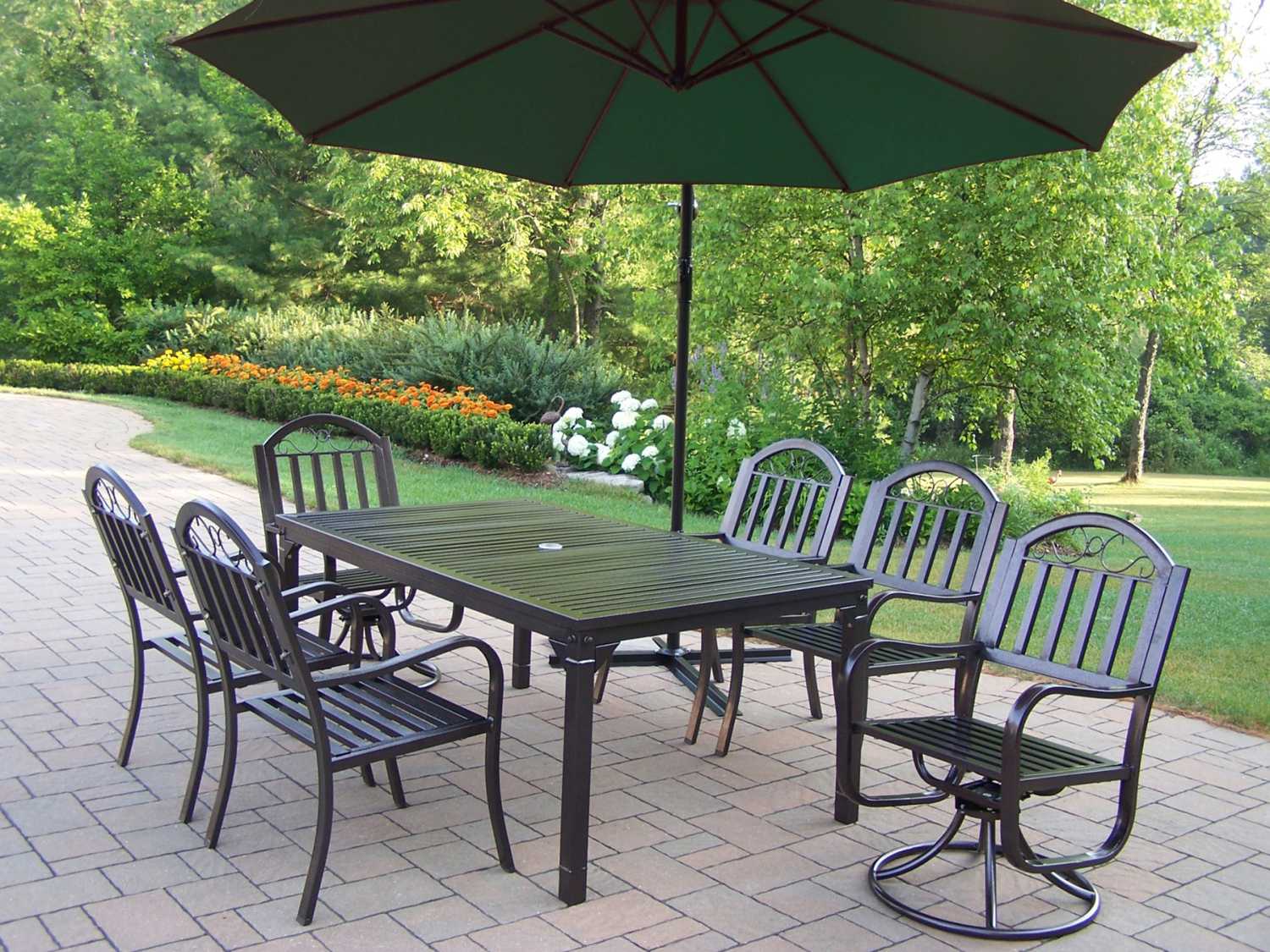 Patio Premier 6 Pieces Folding Dining Set, Patio Furniture set with Umbrella,  Outdoor Dinning Set for Park, Backyard, Pool - Walmart.com