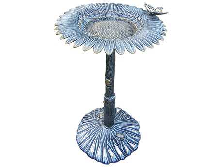 Oakland Living Sunflower Cast Aluminum Butterfly Bird Bath