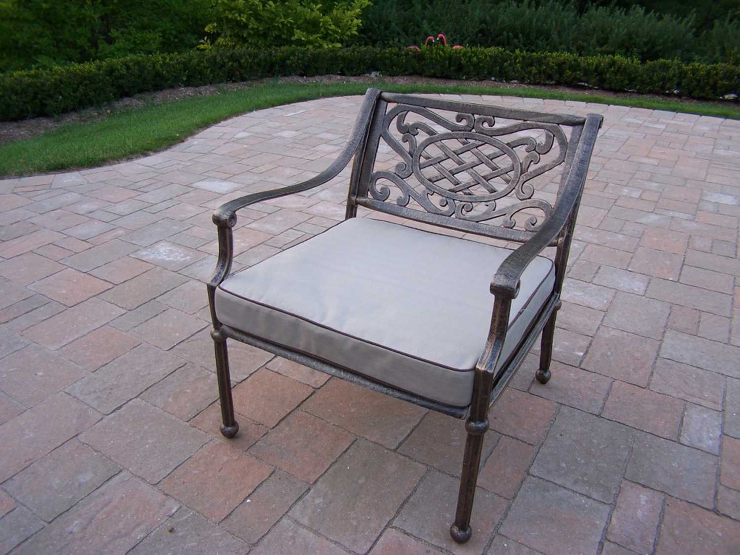 Oakland Living Tacoma Cast Aluminum Deep Seat Club Arm Chair With