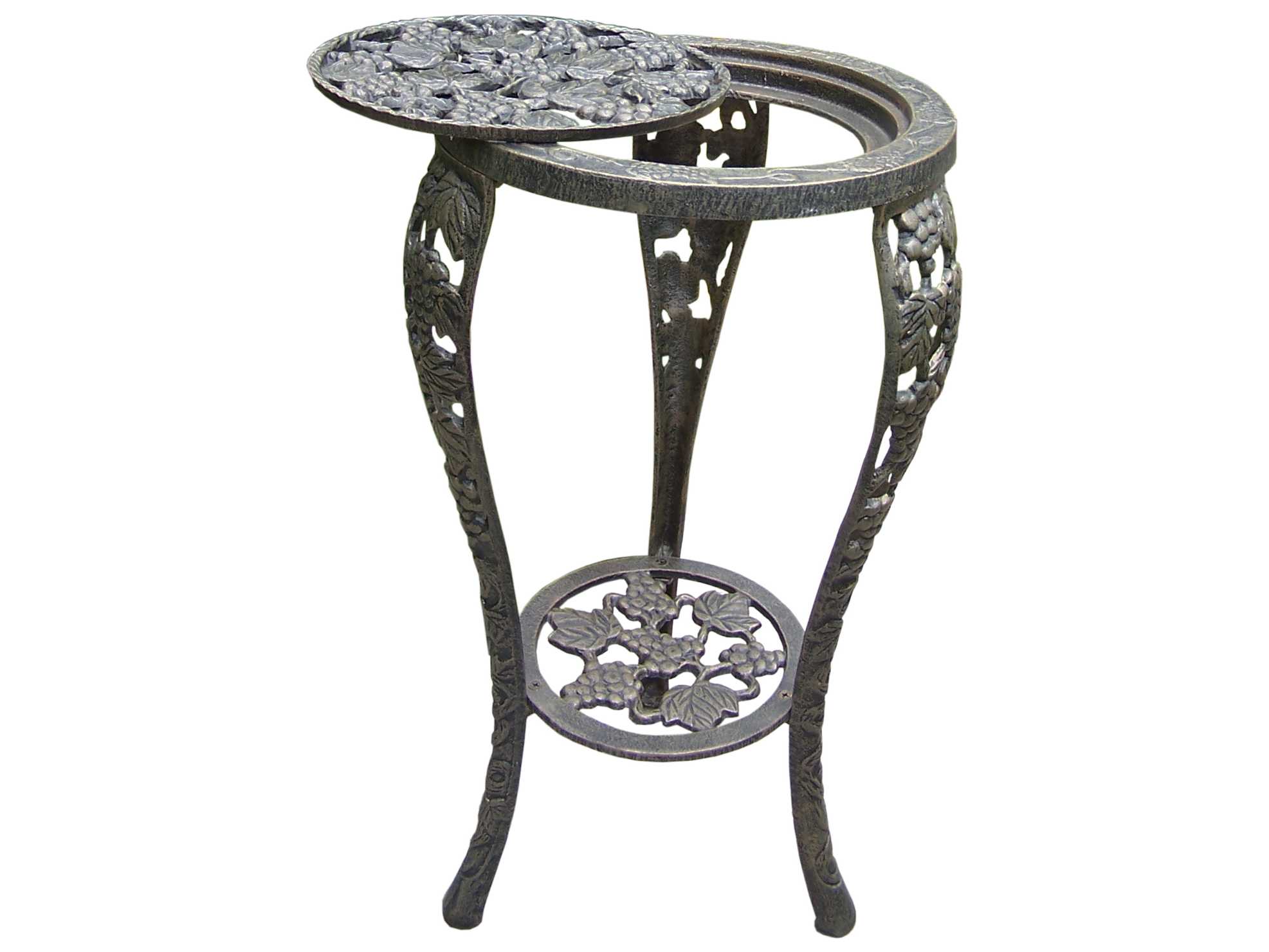 Oakland Living Vineyards Cast Iron Grape Table Plant Stand in Antique ...