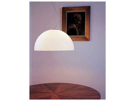 Oluce Sonora 2-Light Opaque Opaline White Glass Dome Pendant