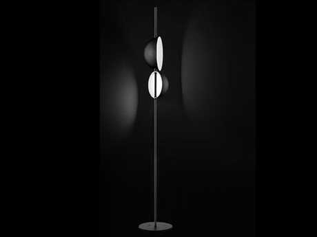 Oluce Superluna Matt Black LED Floor Lamp