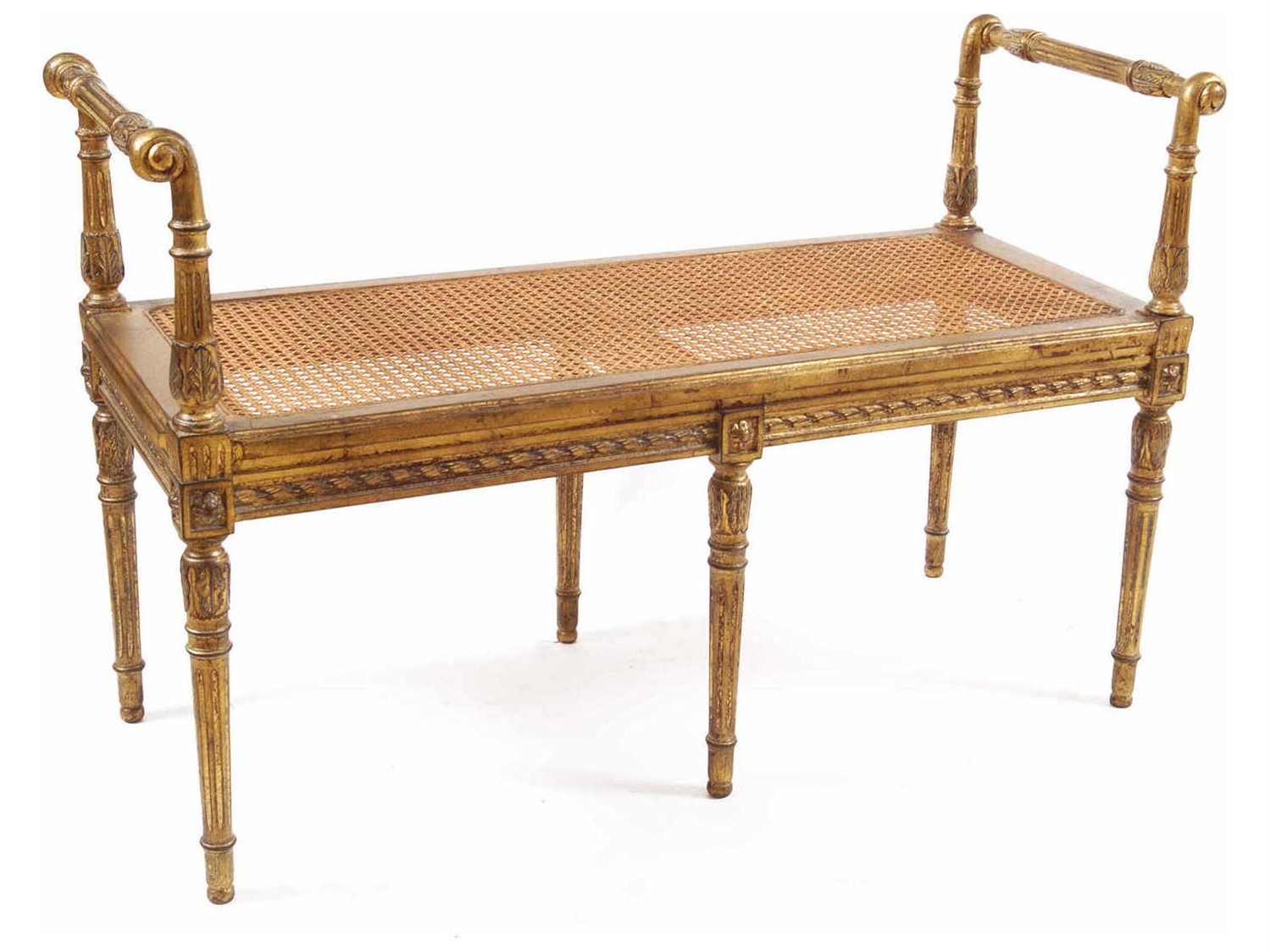Open Box French Market Collection Alina Gold Accent Bench OBXFMCB3DGOLD