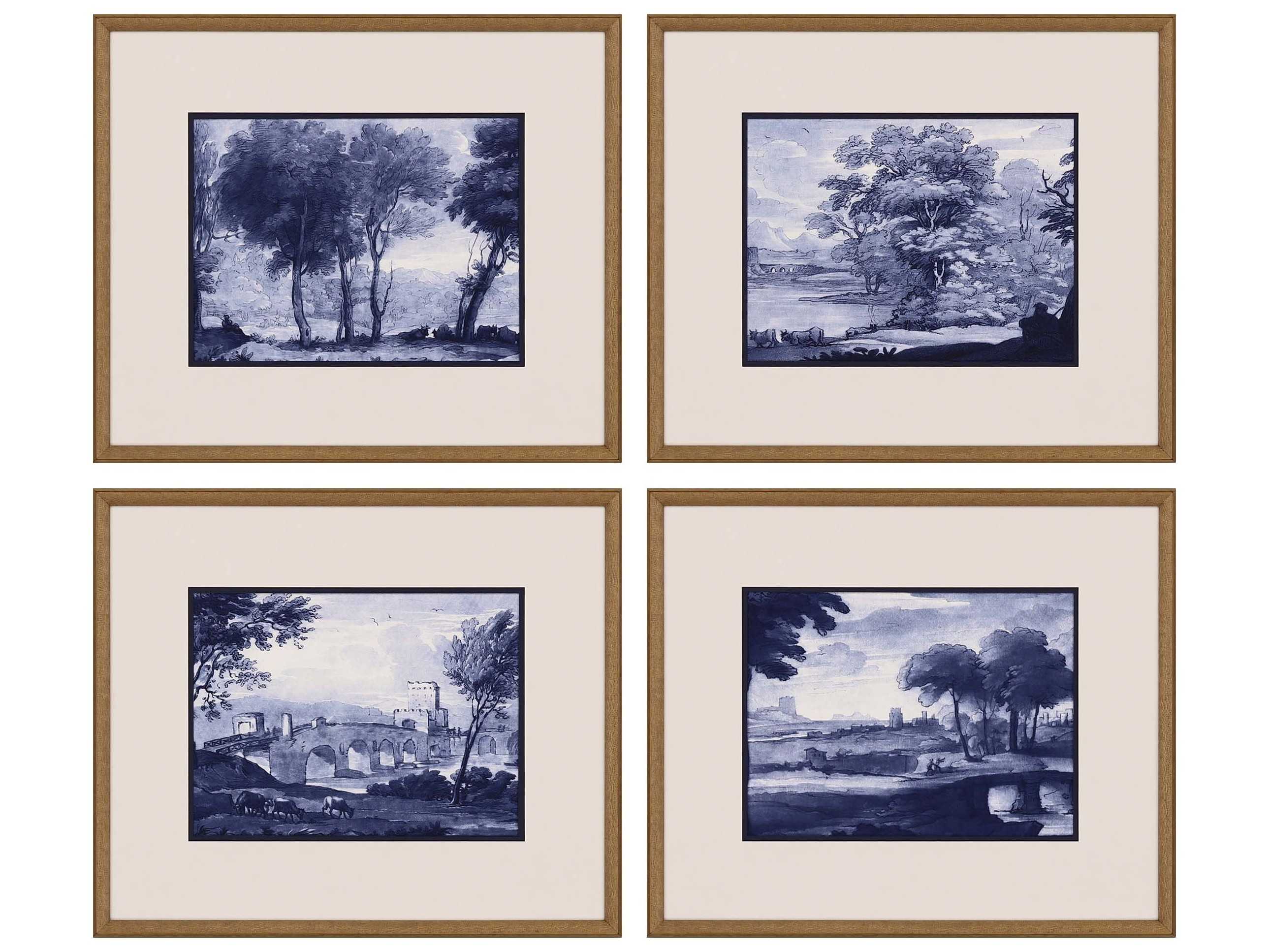 Paragon Pastoral Toile Canvas Wall Art (Set of 4) PAD13061