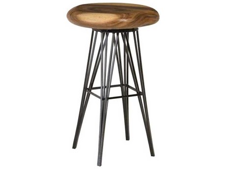 Phillips Collection Brown Black Acacia Wood Bar Stool