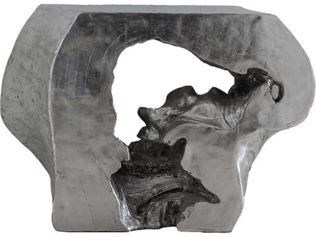 Phillips Collection Rectangular Silver Leaf Console Table