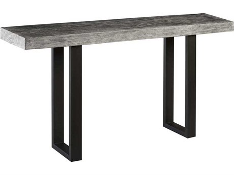 Phillips Collection Rectangular Wood Grey Stone Console Table