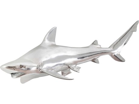 Phillips Collection Silver Leaf Black Tip Reef Shark Fish 3D Wall Art