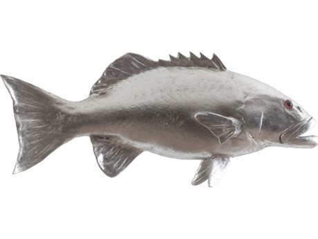 Phillips Collection Silver Leaf Coral Trout Fish 3D Wall Art