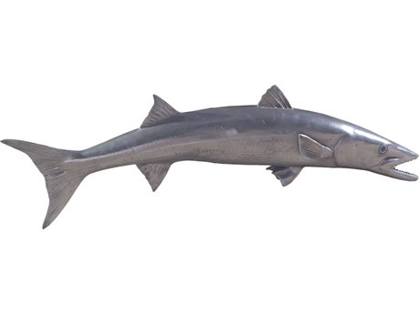 Phillips Collection Polished Aluminum Barracuda Fish 3D Wall Art